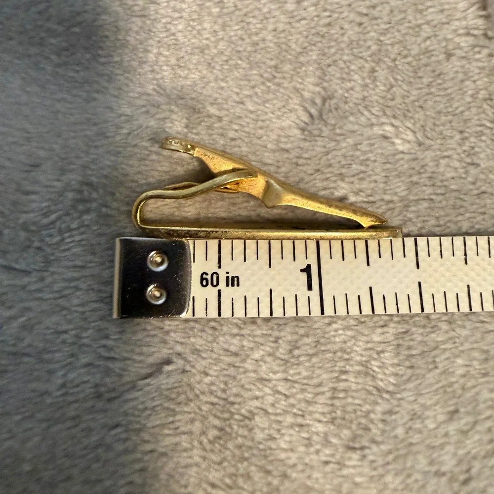 Vintage Swank Gold Tone Engraved‎ Tie Bar Mid Century Men's Accessory